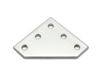 Knotenplatte Verbinderplatte -L- Alu elox vernickelt 60x60
